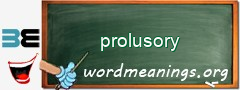 WordMeaning blackboard for prolusory